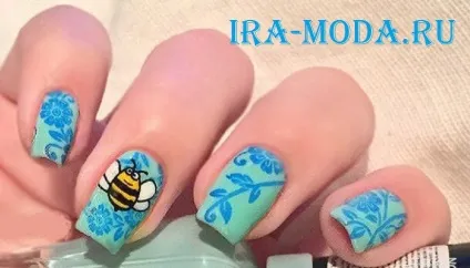 Манікюр з бджолою 2018 фото нові ідеї (французький манікюр з бджілкою) Манікюр з бджолою 2018 фото нові ідеї