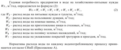 Методика розрахунку водоспоживання (водоспоживання) Методика розрахунку водоспоживання