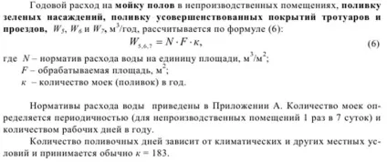 Методика розрахунку водоспоживання (водоспоживання) Методика розрахунку водоспоживання