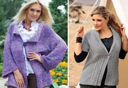 Модний жіночий в'язаний жакет для повних (в'язаний) Модний жіночий в'язаний жакет для повних