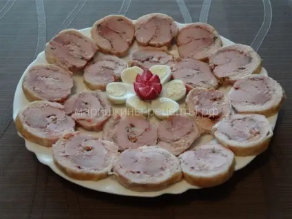 Мої рецепти м'ясний рулет зі свинини і курки з часником домашній (м'ясні рулети домашні) Мої рецепти м'ясний рулет зі свинини і курки з часником домашній