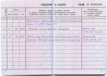 Зразок скасування запису в трудовій книжці 2017 (записи) Зразок скасування запису в трудовій книжці 2017