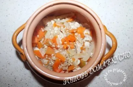 Перловка з куркою рецепт з фото в горщиках