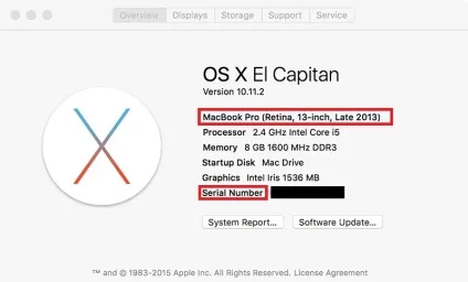 Перевірка macbook за серійним номером перед покупкою (перевірка) Перевірка macbook за серійним номером перед покупкою