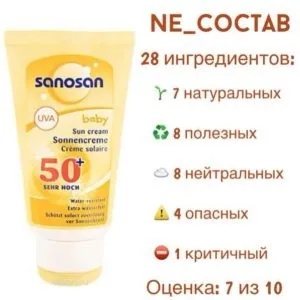 Розбір складу дитячого сонцезахисного крему sanosan spf 50 - душевний магазинчик косметики (складу) Розбір складу дитячого сонцезахисного крему sanosan spf 50 - душевний магазинчик косметики