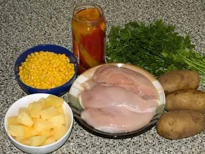 Салат з курки з ананасом (салат) Салат з курки з ананасом