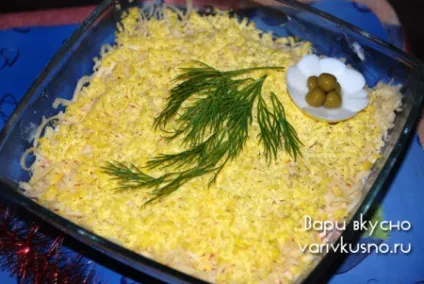 Салат мімоза з консервованої горбушей (салат мімоза з горбушей) Салат мімоза з консервованої горбушей