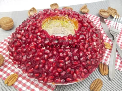 Салат - гранатовий браслет - з куркою класичний рецепт приготування з фото (рецепт) Салат - гранатовий браслет - з куркою класичний рецепт приготування з фото