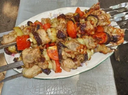 Шашлик з курки з овочами фото і відео рецепт (як готувати шашлик з курки) Шашлик з курки з овочами фото і відео рецепт