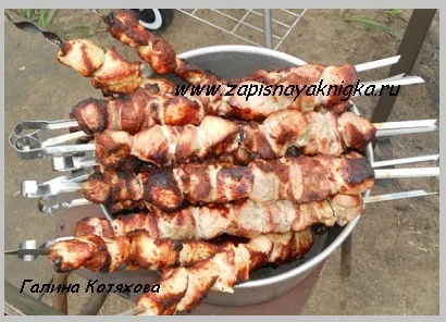 Шашлик зі свинини в маринаді з ківі і майонезу (шашлик з ківі) Шашлик зі свинини в маринаді з ківі і майонезу