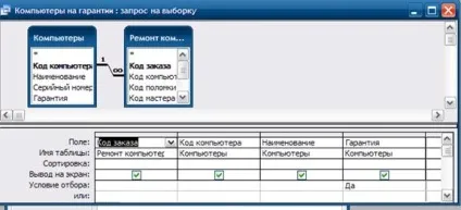 Створення запитів і звітів (Заповнений бланк запиту) Створення запитів і звітів