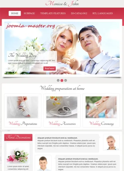 Весільні шаблони - joomla master, шаблони joomla 2