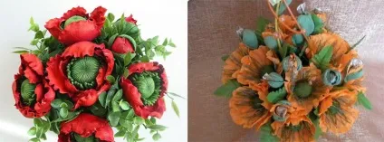 Весільний букет з маків - фото, варіанти поєднання з іншими кольорами (весільний) Весільний букет з маків - фото, варіанти поєднання з іншими кольорами