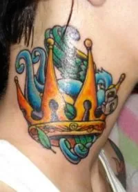 Тату корона на шиї (тату) Тату корона на шиї