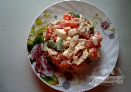 Рецепт салату з курки, стручкової квасолі і болгарського перцю з фото (салат з майонезом) Рецепт салату з курки, стручкової квасолі і болгарського перцю з фото