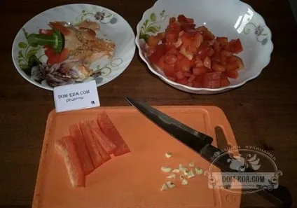 Рецепт салату з курки, стручкової квасолі і болгарського перцю з фото (м'ясний салат) Рецепт салату з курки, стручкової квасолі і болгарського перцю з фото