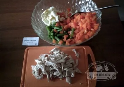 Рецепт салату з курки, стручкової квасолі і болгарського перцю з фото (помити залити водою) Рецепт салату з курки, стручкової квасолі і болгарського перцю з фото