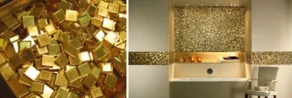 Види мозаїки для обробки приміщень, як вибрати матеріали (золота мозаїка з керамограніта) Види мозаїки для обробки приміщень, як вибрати матеріали