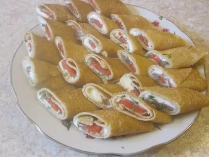 Закуски з млинців з різноманітними начинками (закуски) Закуски з млинців з різноманітними начинками
