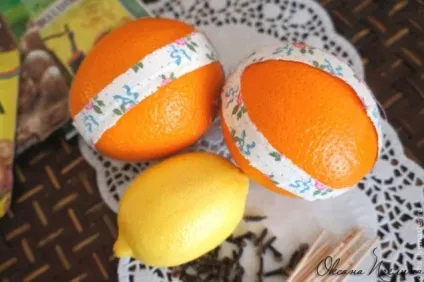 Різдвяний помандер - ярмарок майстрів - ручна робота, handmade (лимон) Різдвяний помандер - ярмарок майстрів - ручна робота, handmade