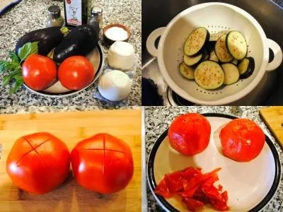 Баклажани, запечені в духовці з помідорами і сиром моцарелла (запечені) Баклажани, запечені в духовці з помідорами і сиром моцарелла