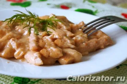 Бефстроганов з курки в мультиварці - калорійність, склад, опис