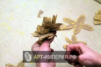 Букет квітів з мішковини своїми руками, квіти з мішковини своїми руками майстер клас, букет з