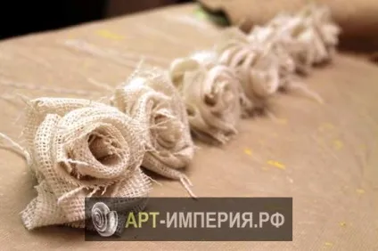 Букет квітів з мішковини своїми руками, квіти з мішковини своїми руками майстер клас, букет з