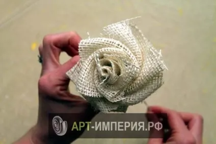 Букет квітів з мішковини своїми руками, квіти з мішковини своїми руками майстер клас, букет з