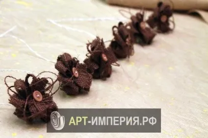 Букет квітів з мішковини своїми руками, квіти з мішковини своїми руками майстер клас, букет з