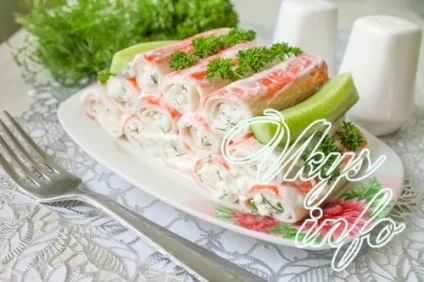 Рулетики з крабових паличок з начинкою рецепт з фото (закуска) Рулетики з крабових паличок з начинкою рецепт з фото