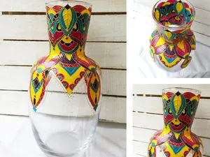 Робимо ручний розпис на скляній вазі - ярмарок майстрів - ручна робота, handmade (фарби по склу) Робимо ручний розпис на скляній вазі - ярмарок майстрів - ручна робота, handmade