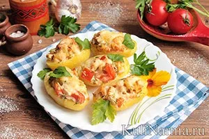 Фарширований картопля запечений в духовці