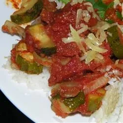 Кабачки з помідорами в мультиварці (режимі «Гасіння» протягом) Кабачки з помідорами в мультиварці