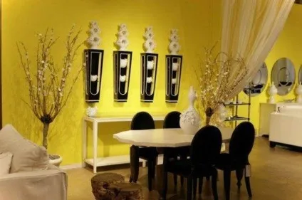 Як виглядатимуть жовті шпалери в інтер'єрі, фото спальні, дитячої, вітальні, кухні, приклади (жовті) Як виглядатимуть жовті шпалери в інтер'єрі, фото спальні, дитячої, вітальні, кухні, приклади