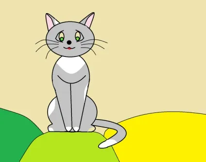 Як намалювати кота, кішку, кошеня в paint