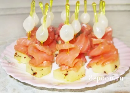 Канапе рецепти з фото для фуршету - 8 ложок (червоною рибою шпажках) Канапе рецепти з фото для фуршету - 8 ложок