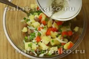Картопляний салат з квасолею (червона квасоля) Картопляний салат з квасолею