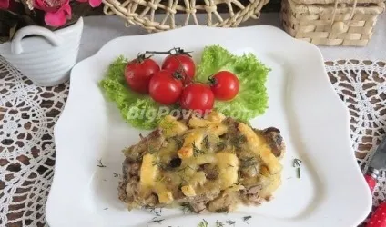 Картопля з печінкою в духовці покроковий рецепт приготування з фото і поясненнями