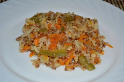 Каша гречка з рисом і овочами на сковороді - як приготувати гречку з рисом разом на гарнір,