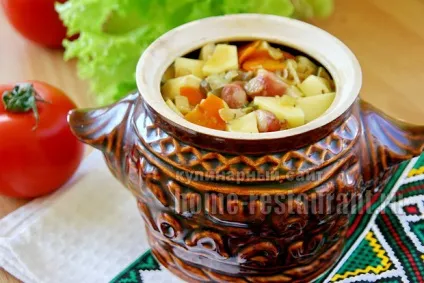Картопля з мисливськими ковбасками в горщику (картопля) Картопля з мисливськими ковбасками в горщику
