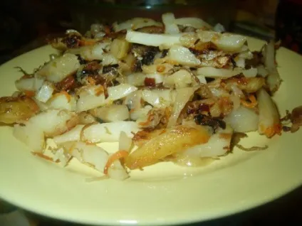 Картопля, смажена з квашеною капустою (картопля) Картопля, смажена з квашеною капустою