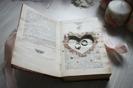 Книга як підставка для обручок (кілець) Книга як підставка для обручок