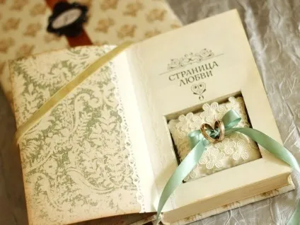 Книга як підставка для обручок (обручальних) Книга як підставка для обручок