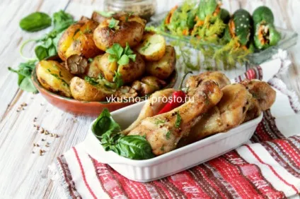 Курка, запечена з молодою картоплею (курка) Курка, запечена з молодою картоплею
