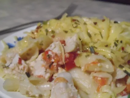 Курка з макаронами на сковороді (сковороді) Курка з макаронами на сковороді