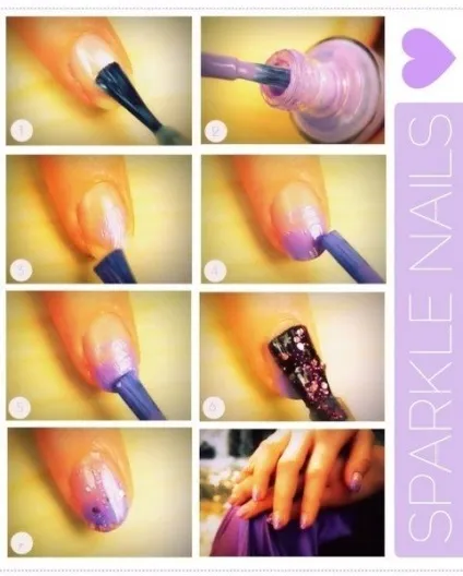 Манікюр з блискітками, створюємо блискучий nail art (манікюр блискітками кінчиках) Манікюр з блискітками, створюємо блискучий nail art