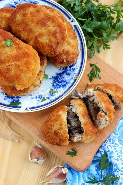 М'ясні зрази з грибами - рецепт з фото, як приготувати на (м'ясні) М'ясні зрази з грибами - рецепт з фото, як приготувати на