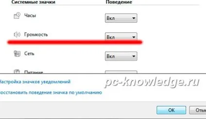 Пропав значок гучності, що робити (трей) Пропав значок гучності, що робити
