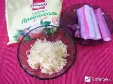 Рецепт фаршировані крабові палички сиром і помідором (сиром) Рецепт фаршировані крабові палички сиром і помідором